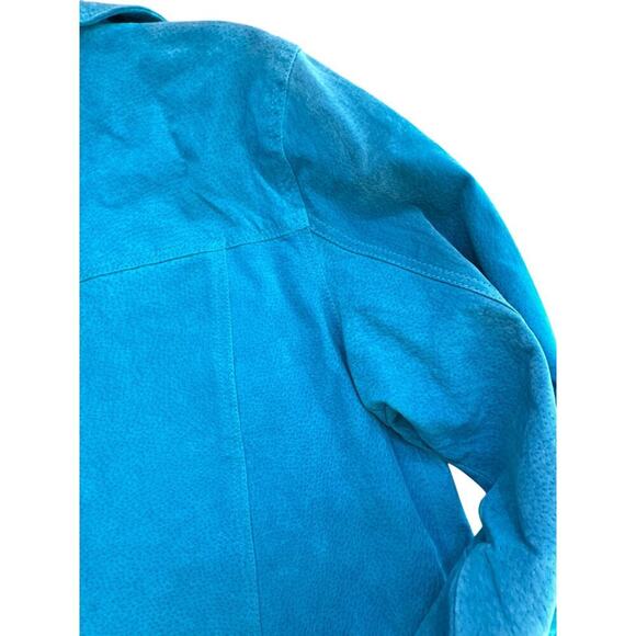 Carrie Allen Women's Genuine Suede Leather Button Front Jacket Size Medium - Picture 3 of 6